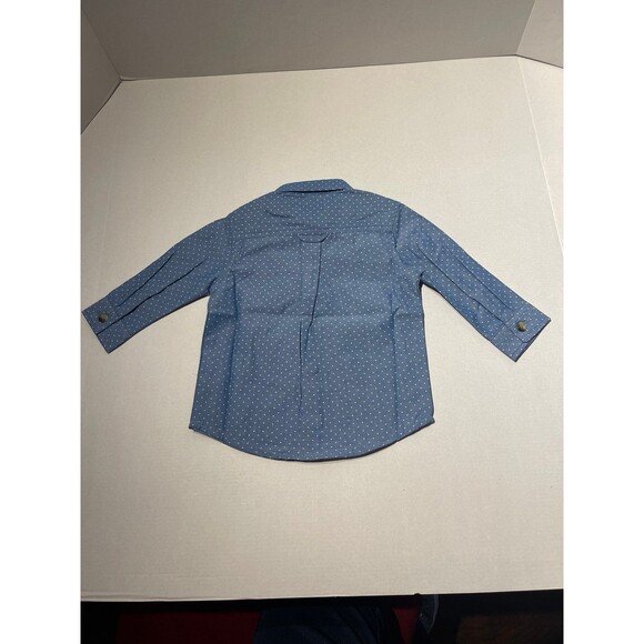 Ruffle Butts Ruggedbutts Chambray Dots Long Sleeve Shirt Size 6-12 Months New - Picture 2 of 6